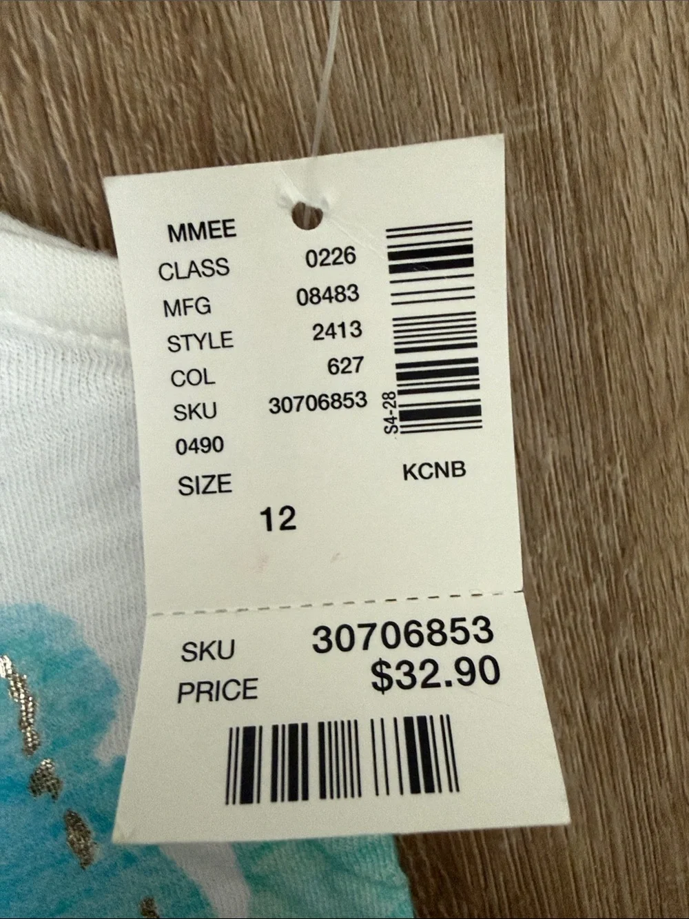 Justice Girls' White Tank Top with Blue Butterfly Print